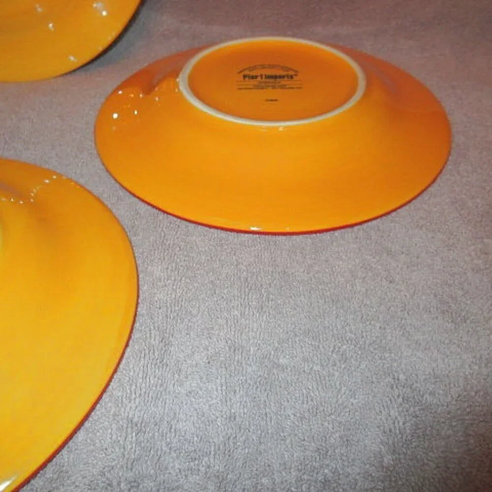 4X Lot Pier 1 Import Grenada Plates Colorful Earthenware Lunch Salad Desert Boho